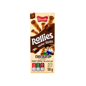 Uswatte Rollies Wafer Sticks Chocolate Flavoured 50g